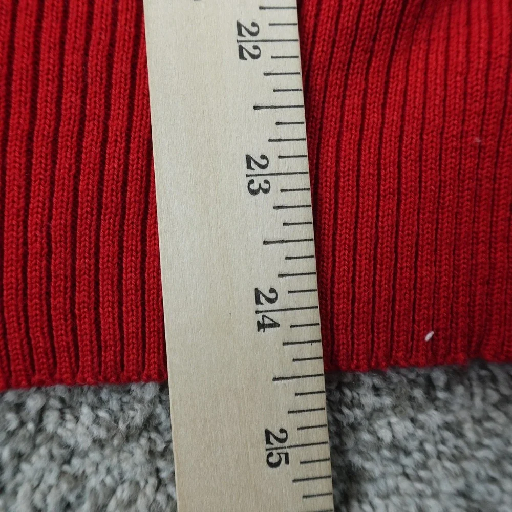 VTG Wool Blend Sweater Mens L Red 1/4 Zip Mock Neck Pullover Outdoor Hiking Warm